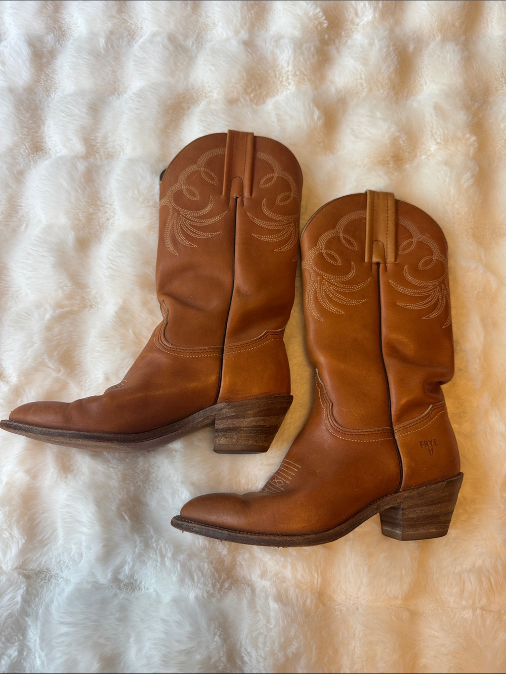 Frye Cognac Leather cowboy cowgirl Western Boots